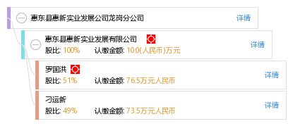 惠东县惠新实业发展公司龙岗分公司